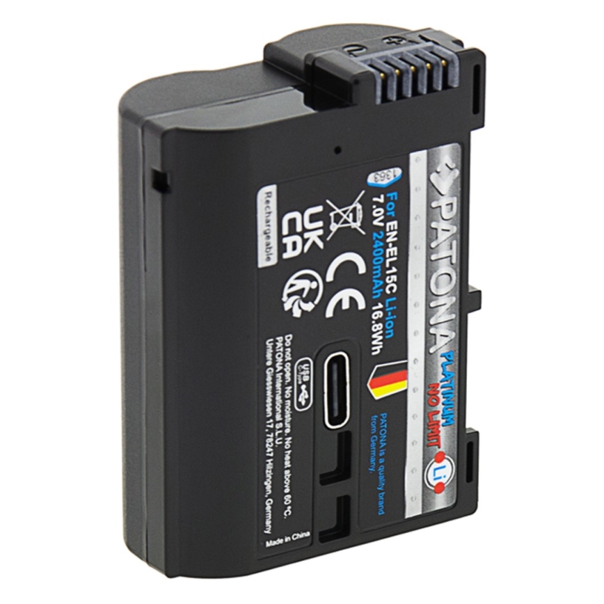 PATONA - Accu voor Nikon EN-EL15C 2600mAh Li-Ion Platinum USB-C