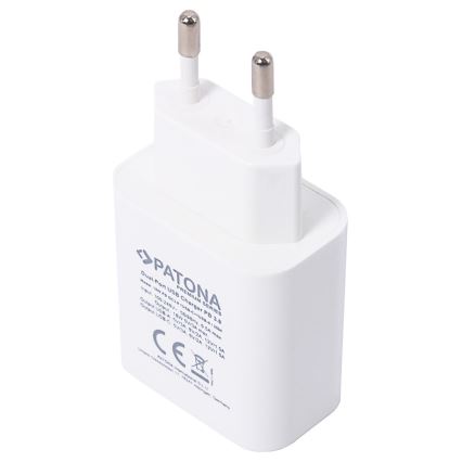 PATONA - Adapter met USB en USB-C output 18W Stroom voorziening