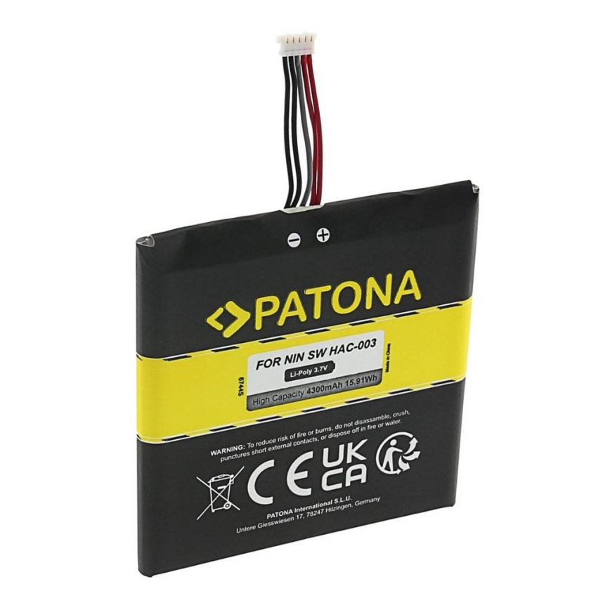 PATONA - Batterie Nintendo Switch HAC-003 4300mAh Li-Pol 3,7V