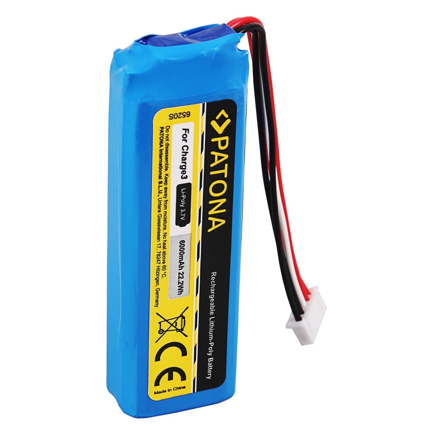 PATONA - Batterij JBL Charge 3 6000mAh 3,7V Li-Pol
