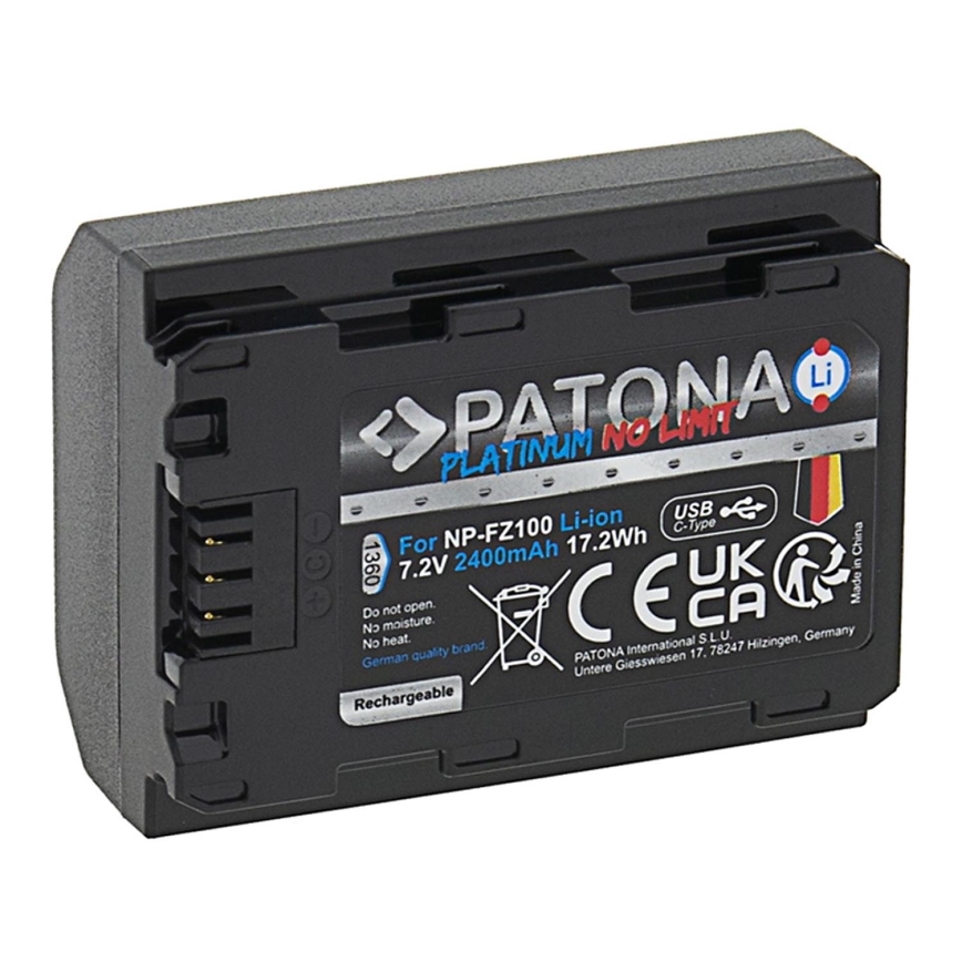 PATONA - Batterij Sony NP-FZ100 2400mAh Li-Ion Platinum USB-C