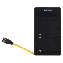 PATONA - Chargeur double Sony NP-F970/F960/F950 USB