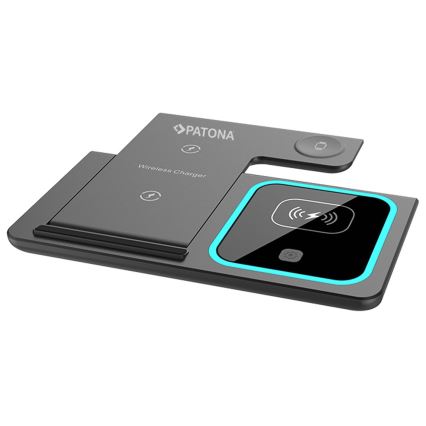 PATONA - Chargeur sans fil 3en1 pour iPhone noir