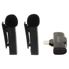 PATONA - SET 2x Draadloze microfoon met clip voor smartphones USB-C 5V