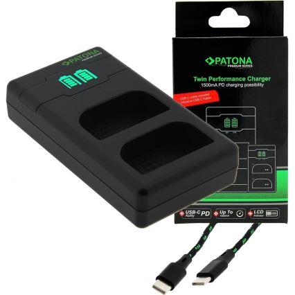 PATONA - Snellader Dual Olympus BLX-1 + kabel USB-C 0.6m