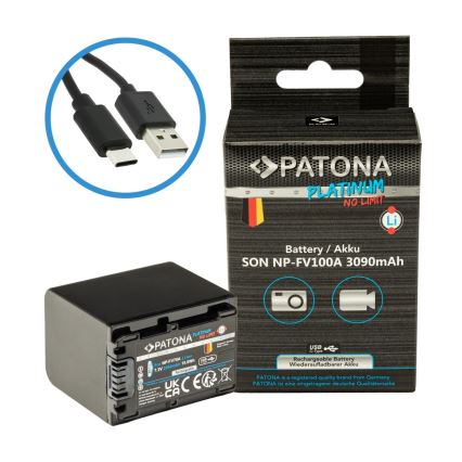 PATONA - Accu Sony NP-FV100 3090mAh Li-Ion Platinum met USB-C opladen