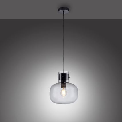 Paul Neuhaus 2003-25 - Hanglamp aan een koord SHITAKE 1xE27/10W/230V diameter 25 cm gerookt