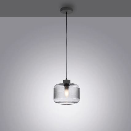 Paul Neuhaus 2005-25 - Hanglamp aan een koord BOLETUS 1xE27/10W/230V diameter 23,5 cm grijs
