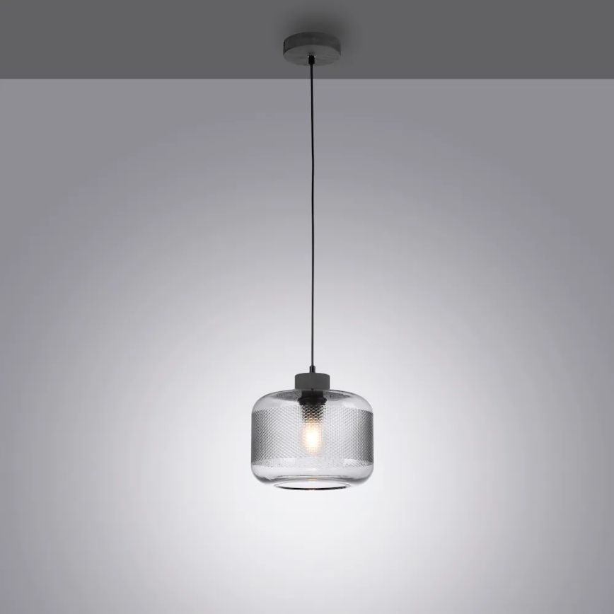 Paul Neuhaus 2005-25 - Hanglamp aan een koord BOLETUS 1xE27/10W/230V diameter 23,5 cm grijs
