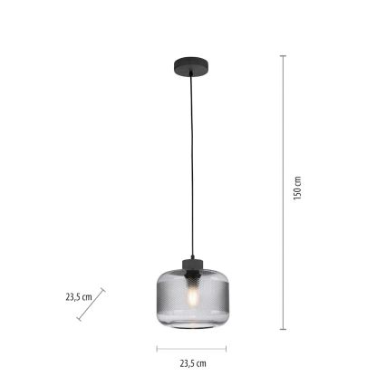 Paul Neuhaus 2005-25 - Hanglamp aan een koord BOLETUS 1xE27/10W/230V diameter 23,5 cm grijs