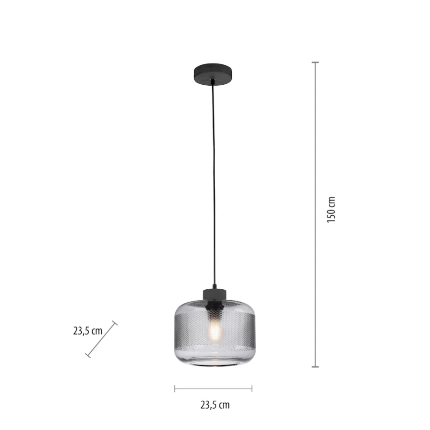 Paul Neuhaus 2005-25 - Hanglamp aan een koord BOLETUS 1xE27/10W/230V diameter 23,5 cm grijs