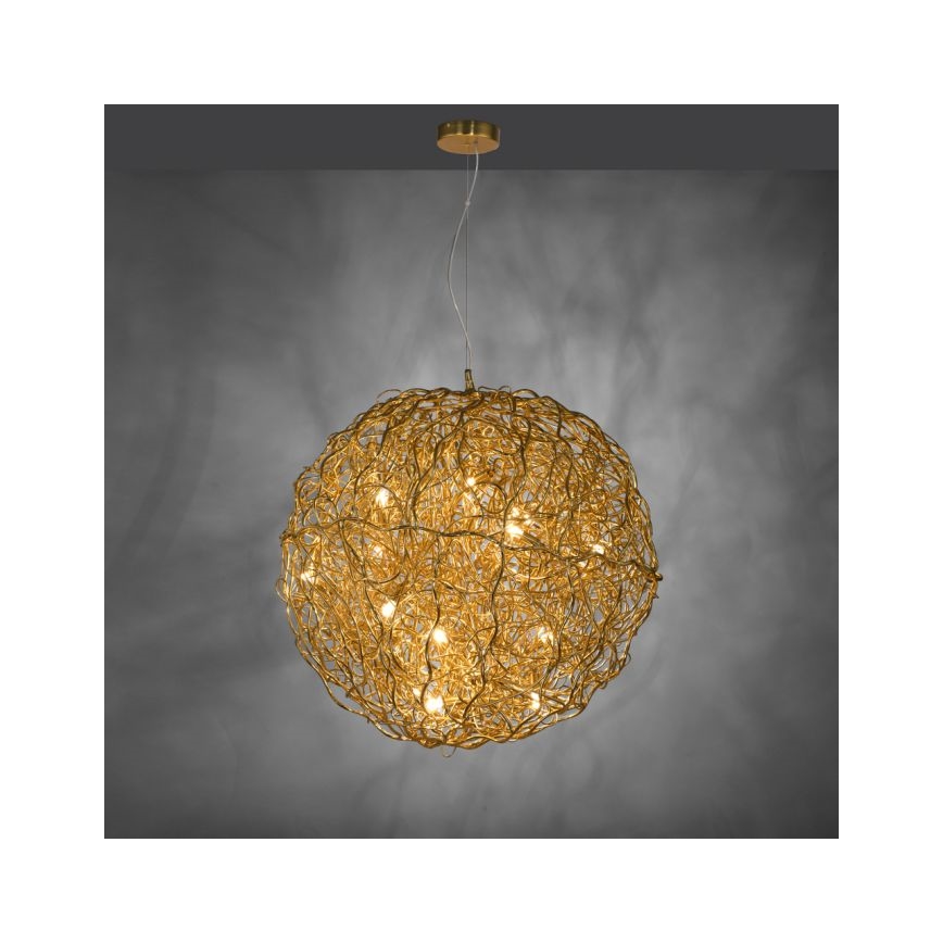 Paul Neuhaus 2019-12 - Hanglamp aan kabel SAREA 15xG9/40W/230V goudkleurig