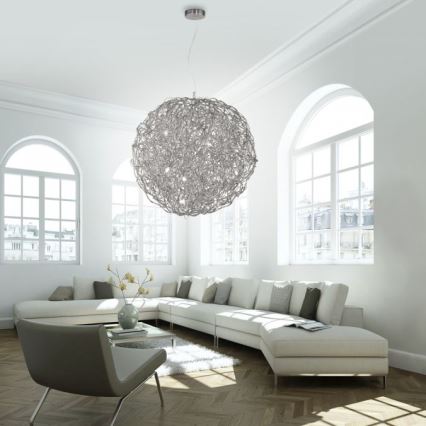 Paul Neuhaus 2019-21 - Kroonluchter met kabel SAREA 15xG9/40W/230V zilverkleurig