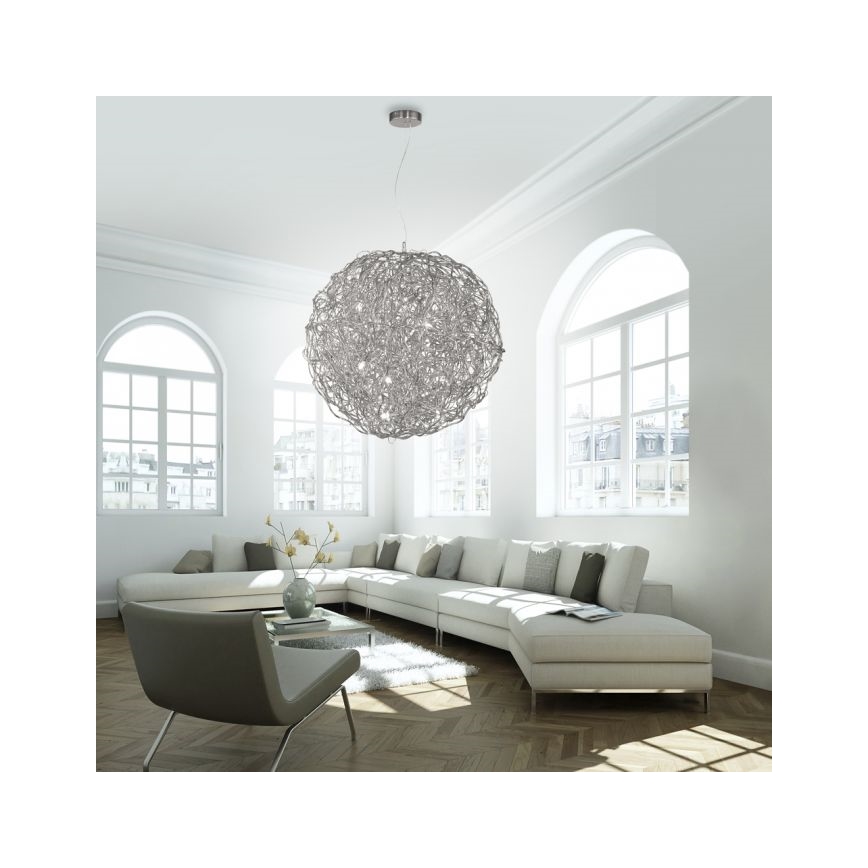 Paul Neuhaus 2019-21 - Kroonluchter met kabel SAREA 15xG9/40W/230V zilverkleurig