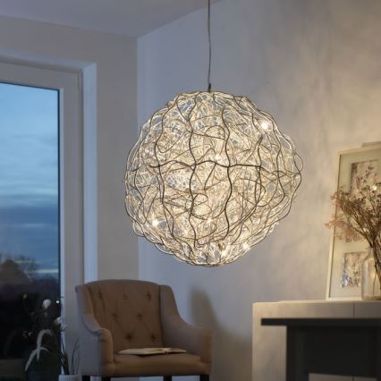 Paul Neuhaus 2019-21 - Kroonluchter met kabel SAREA 15xG9/40W/230V zilverkleurig