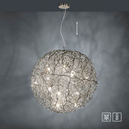 Paul Neuhaus 2019-21 - Kroonluchter met kabel SAREA 15xG9/40W/230V zilverkleurig