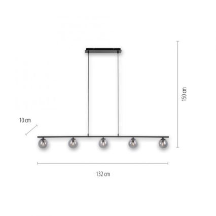 Paul Neuhaus 2026-18 - LED Hanglamp aan een koord WIDOW 5xG9/3W/230V