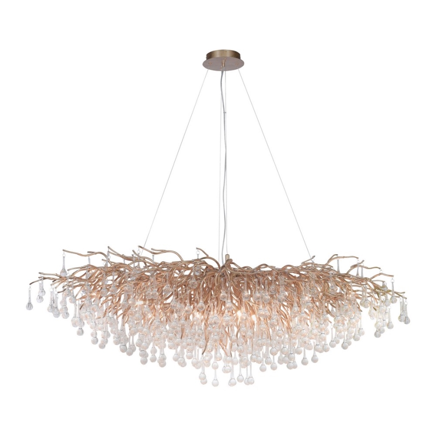 Paul Neuhaus 2031-11 - Suspension filaire ICICLE 15xG9/40W/230V 75x150 cm laiton