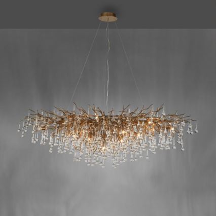Paul Neuhaus 2031-11 - Suspension filaire ICICLE 15xG9/40W/230V 75x150 cm laiton