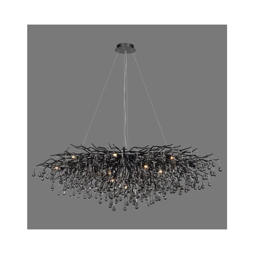 Paul Neuhaus 2031-18 - Suspension à câble ICICLE 15xG9/40W/230V 75x150 cm noire