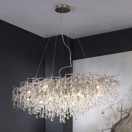 Paul Neuhaus 2031-55 - Suspension filaire ICICLE 15xG9/40W/230V 75x150 cm chrome brillant