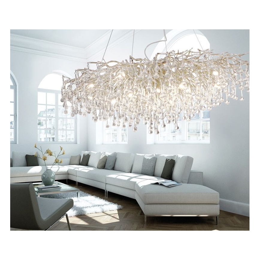 Paul Neuhaus 2031-55 - Suspension filaire ICICLE 15xG9/40W/230V 75x150 cm chrome brillant