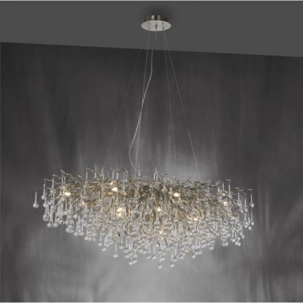 Paul Neuhaus 2031-55 - Suspension filaire ICICLE 15xG9/40W/230V 75x150 cm chrome brillant