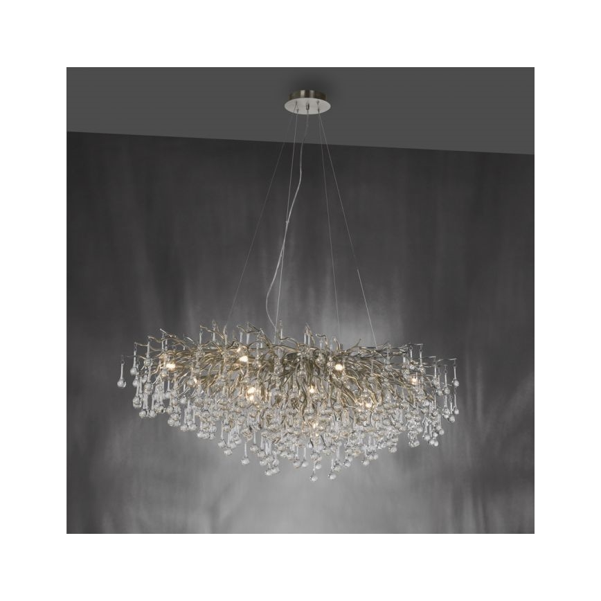 Paul Neuhaus 2031-55 - Suspension filaire ICICLE 15xG9/40W/230V 75x150 cm chrome brillant