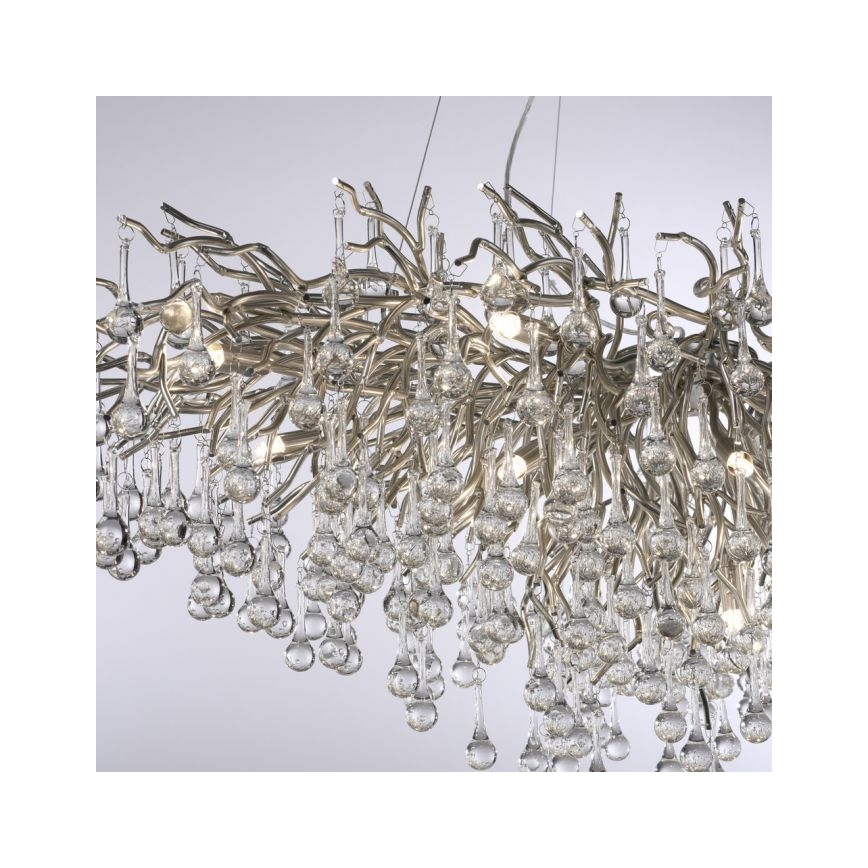 Paul Neuhaus 2031-55 - Suspension filaire ICICLE 15xG9/40W/230V 75x150 cm chrome brillant