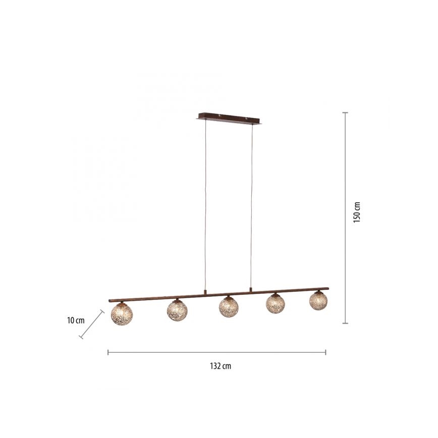 Paul Neuhaus 2040-48 - Suspension avec fil GRETA 5xG9/40W/230V