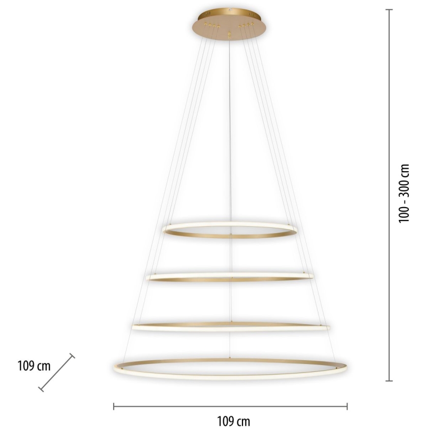 Paul Neuhaus 2124-60 - Dimbare LED hanglamp aan een koord TESSARA LED/97W/230V 2700-5000K + afstandsbediening