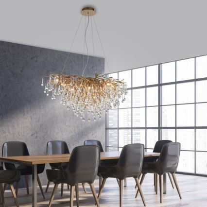 Paul Neuhaus 2192-11 - Suspension filaire ICICLE 10xG9/40W/230V 50x100 cm laiton