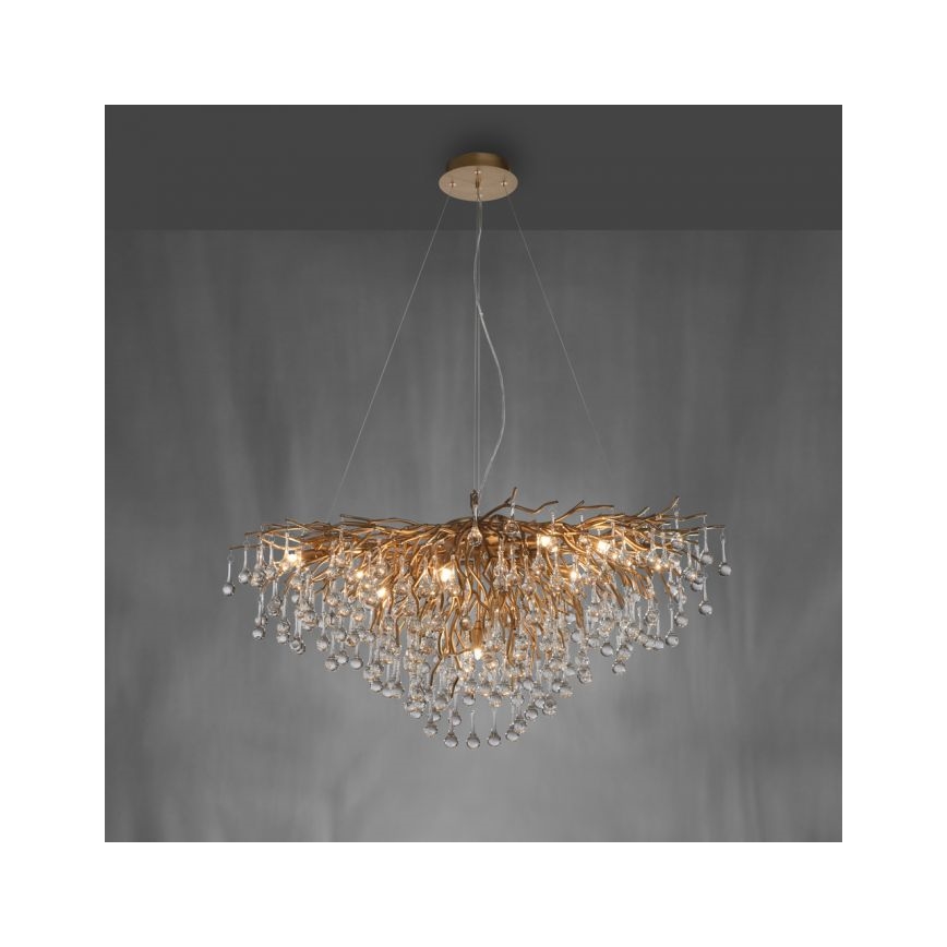 Paul Neuhaus 2192-11 - Suspension filaire ICICLE 10xG9/40W/230V 50x100 cm laiton