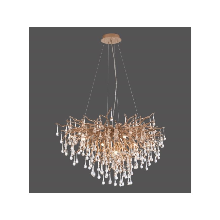 Paul Neuhaus 2192-11 - Suspension filaire ICICLE 10xG9/40W/230V 50x100 cm laiton