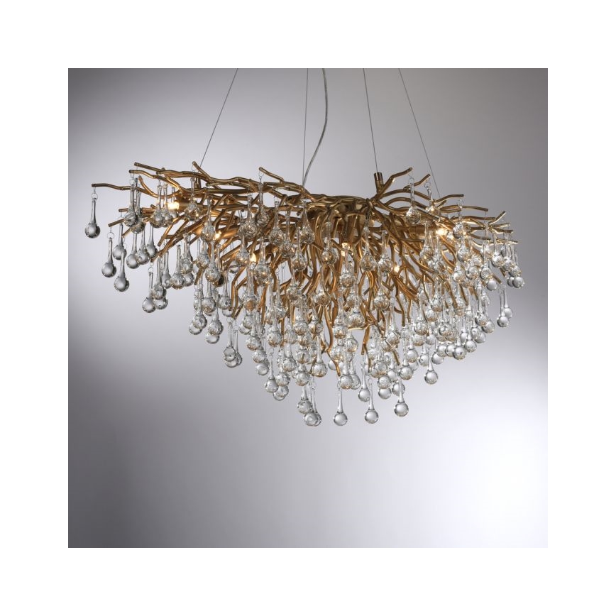 Paul Neuhaus 2192-11 - Suspension filaire ICICLE 10xG9/40W/230V 50x100 cm laiton