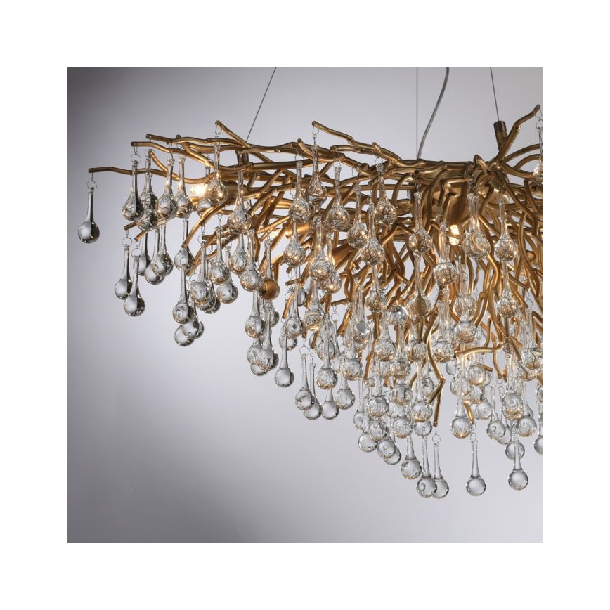 Paul Neuhaus 2192-11 - Suspension filaire ICICLE 10xG9/40W/230V 50x100 cm laiton