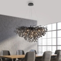 Paul Neuhaus 2192-18 - Kroonluchter aan kabel ICICLE 10xG9/40W/230V 50x100 cm zwart