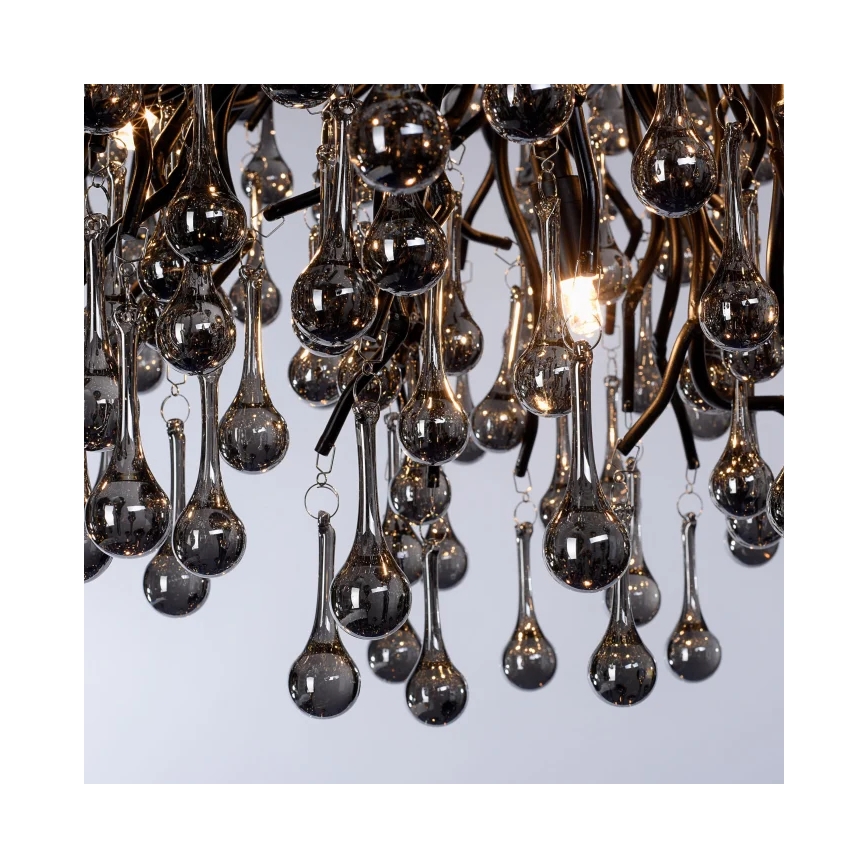 Paul Neuhaus 2192-18 - Kroonluchter aan kabel ICICLE 10xG9/40W/230V 50x100 cm zwart