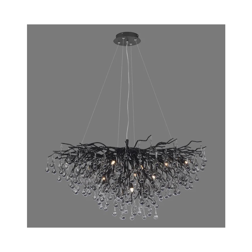 Paul Neuhaus 2192-18 - Suspension sur câble ICICLE 10xG9/40W/230V 50x100 cm noir