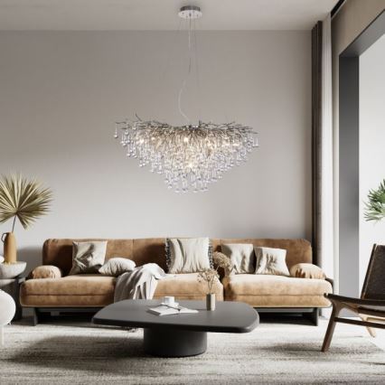 Paul Neuhaus 2192-55 - Hanglamp aan een koord ICICLE 10xG9/40W/230V 50x100 cm glanzend chroom