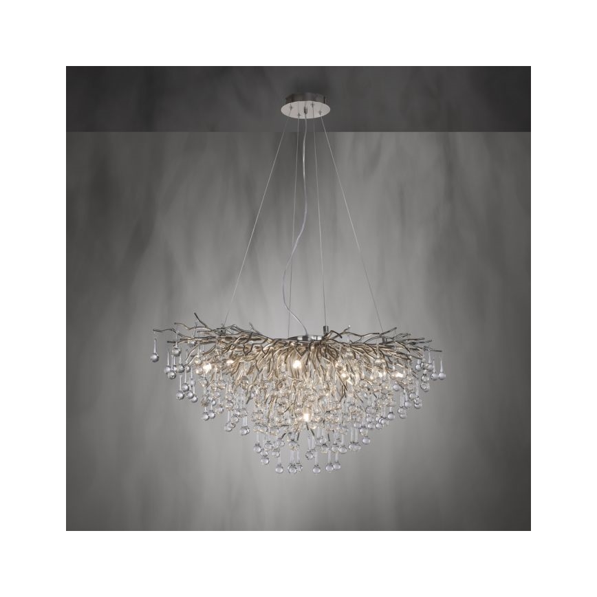 Paul Neuhaus 2192-55 - Suspension filaire ICICLE 10xG9/40W/230V 50x100 cm chrome brillant