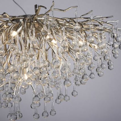 Paul Neuhaus 2192-55 - Suspension filaire ICICLE 10xG9/40W/230V 50x100 cm chrome brillant