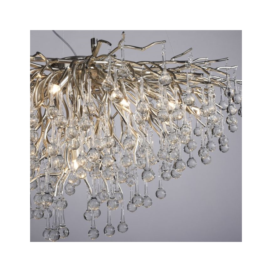 Paul Neuhaus 2192-55 - Suspension filaire ICICLE 10xG9/40W/230V 50x100 cm chrome brillant