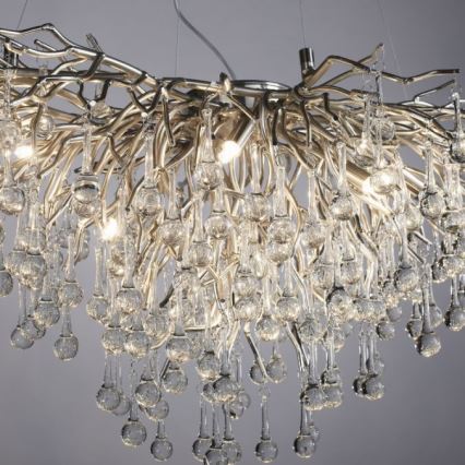 Paul Neuhaus 2192-55 - Suspension filaire ICICLE 10xG9/40W/230V 50x100 cm chrome brillant