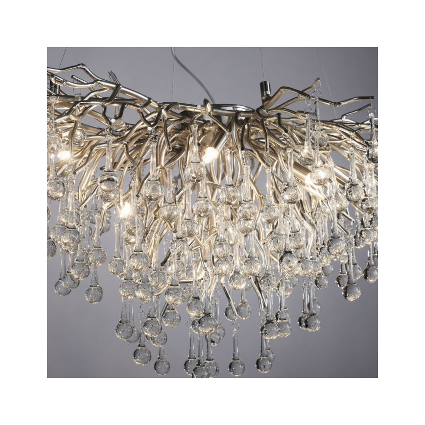 Paul Neuhaus 2192-55 - Suspension filaire ICICLE 10xG9/40W/230V 50x100 cm chrome brillant