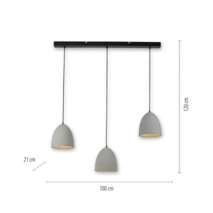 Paul Neuhaus 2233-22 - Hanglamp aan een koord ETON 3xE27/40W/230V