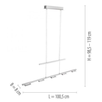 Paul Neuhaus 2446-55 - Dimbare LED Hanglamp aan een koord INIGO 5xLED/4W/230V