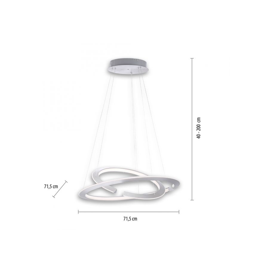 Paul Neuhaus 2491-55 - Dimbare LED Hanglamp aan een koord ALESSA 2xLED/26W/230V + afstandsbediening
