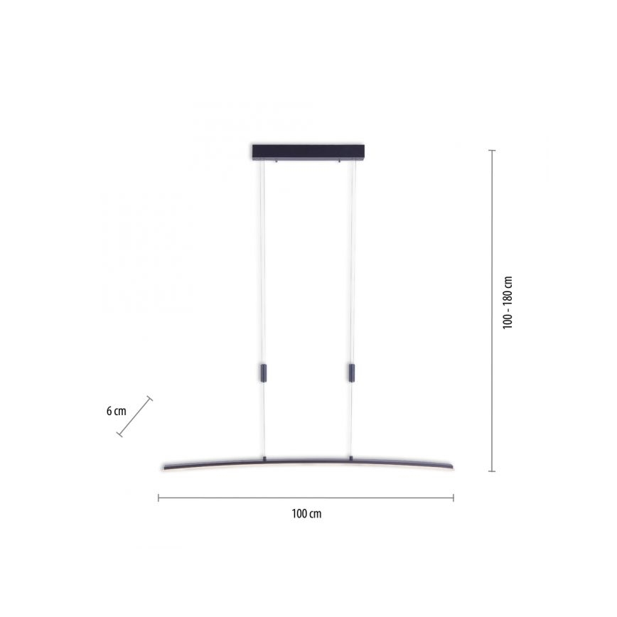 Paul Neuhaus 2530-13 - Dimbare LED  Hanglamp aan een koord JANINA LED/27W/230V