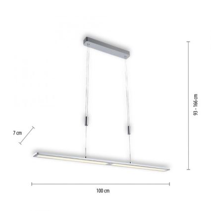 Paul Neuhaus 2565-95 - Suspension filaire LED à intensité variable avec détecteur NIKA LED/35W/230V